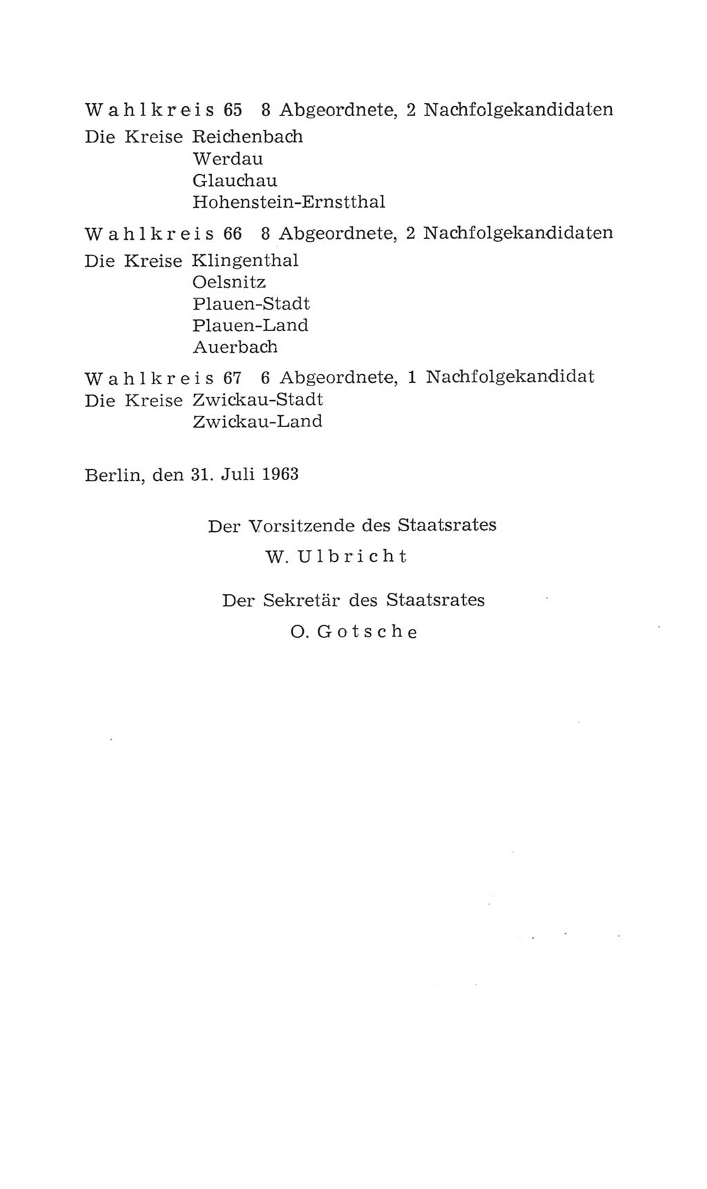 Volkskammer (VK) der Deutschen Demokratischen Republik (DDR), 4. Wahlperiode 1963-1967, Seite 62 (VK. DDR 4. WP. 1963-1967, S. 62)