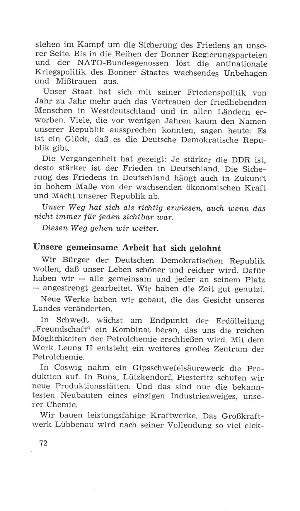 Volkskammer (VK) der Deutschen Demokratischen Republik (DDR), 4. Wahlperiode 1963-1967, Seite 72 (VK. DDR 4. WP. 1963-1967, S. 72)