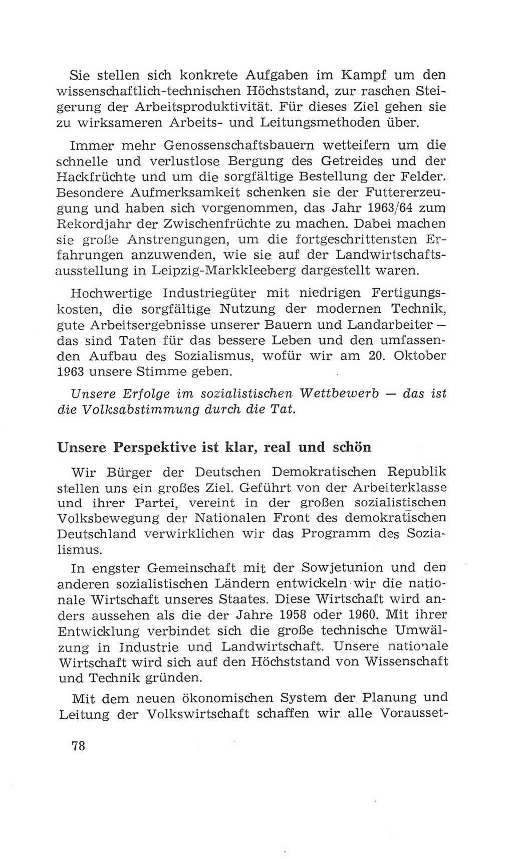 Volkskammer (VK) der Deutschen Demokratischen Republik (DDR), 4. Wahlperiode 1963-1967, Seite 78 (VK. DDR 4. WP. 1963-1967, S. 78)