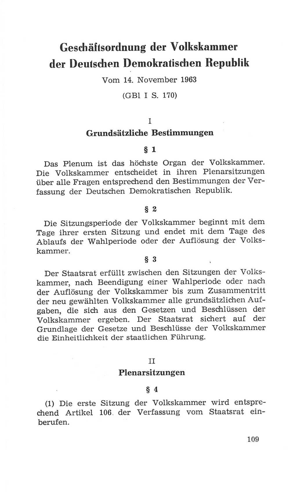 Volkskammer (VK) der Deutschen Demokratischen Republik (DDR), 4. Wahlperiode 1963-1967, Seite 109 (VK. DDR 4. WP. 1963-1967, S. 109)