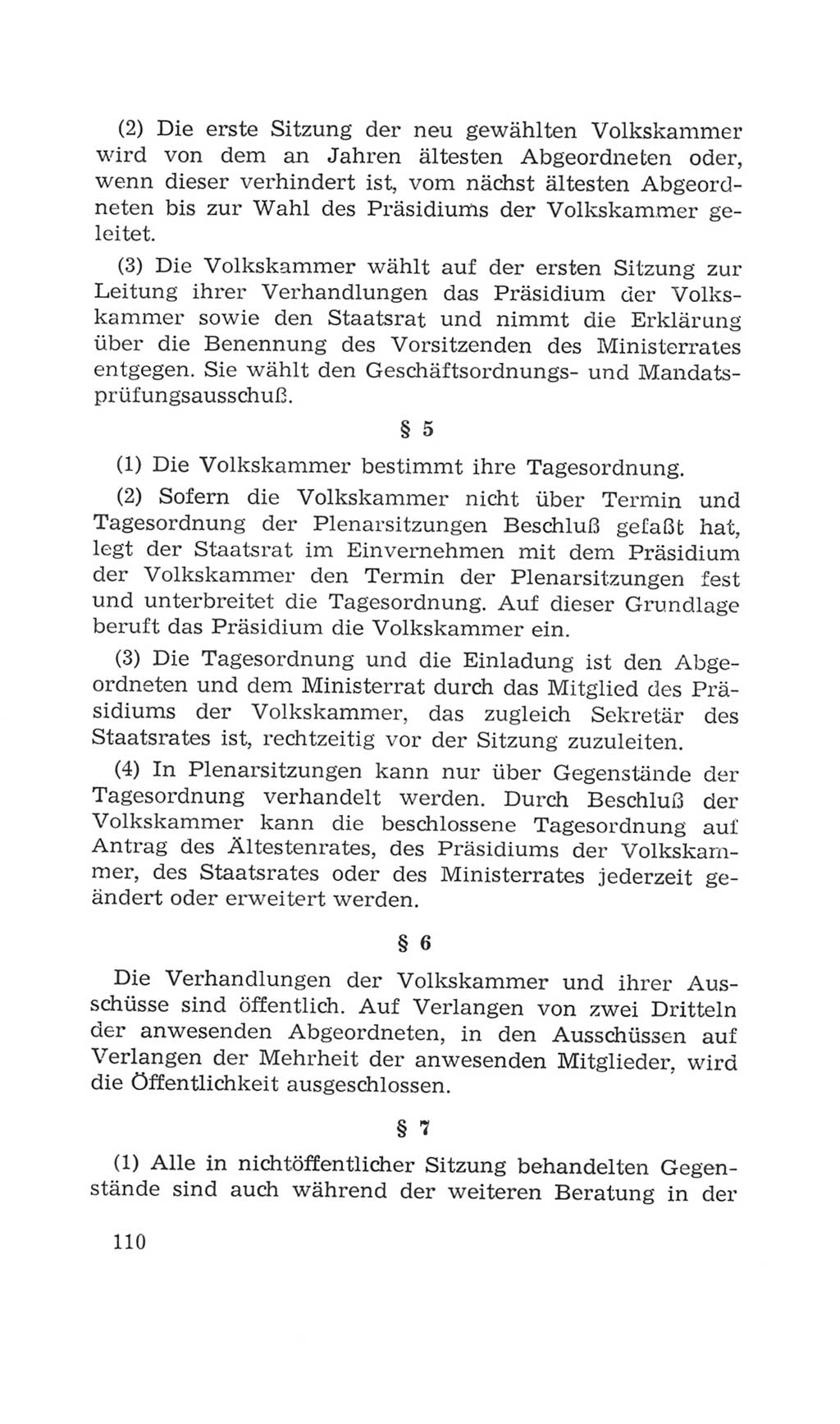 Volkskammer (VK) der Deutschen Demokratischen Republik (DDR), 4. Wahlperiode 1963-1967, Seite 110 (VK. DDR 4. WP. 1963-1967, S. 110)
