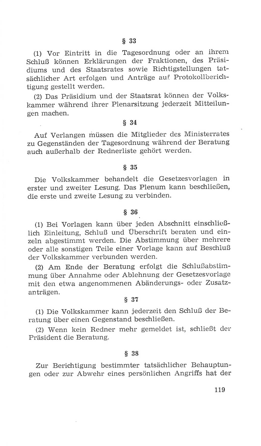 Volkskammer (VK) der Deutschen Demokratischen Republik (DDR), 4. Wahlperiode 1963-1967, Seite 119 (VK. DDR 4. WP. 1963-1967, S. 119)