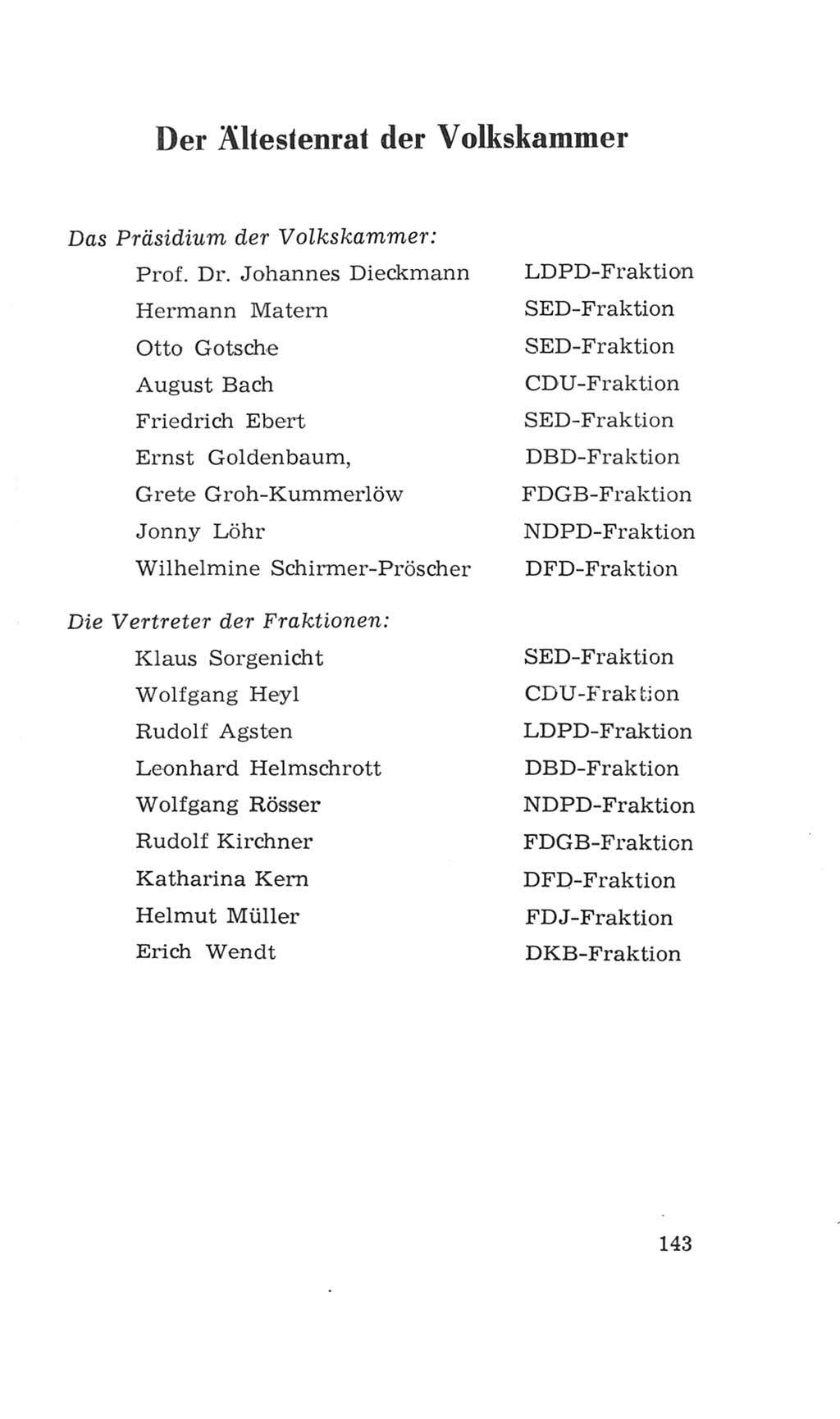 Volkskammer (VK) der Deutschen Demokratischen Republik (DDR), 4. Wahlperiode 1963-1967, Seite 143 (VK. DDR 4. WP. 1963-1967, S. 143)