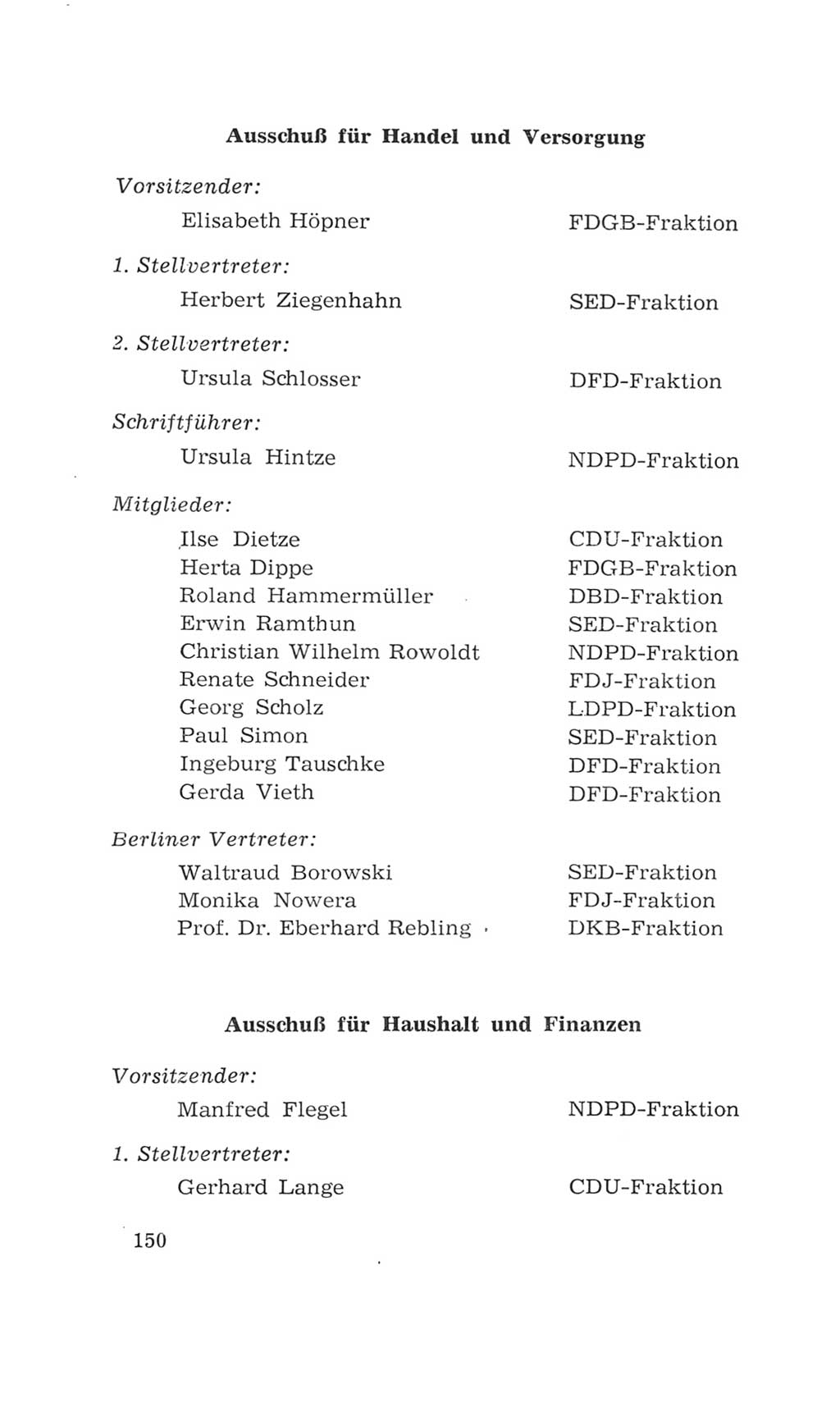 Volkskammer (VK) der Deutschen Demokratischen Republik (DDR), 4. Wahlperiode 1963-1967, Seite 150 (VK. DDR 4. WP. 1963-1967, S. 150)