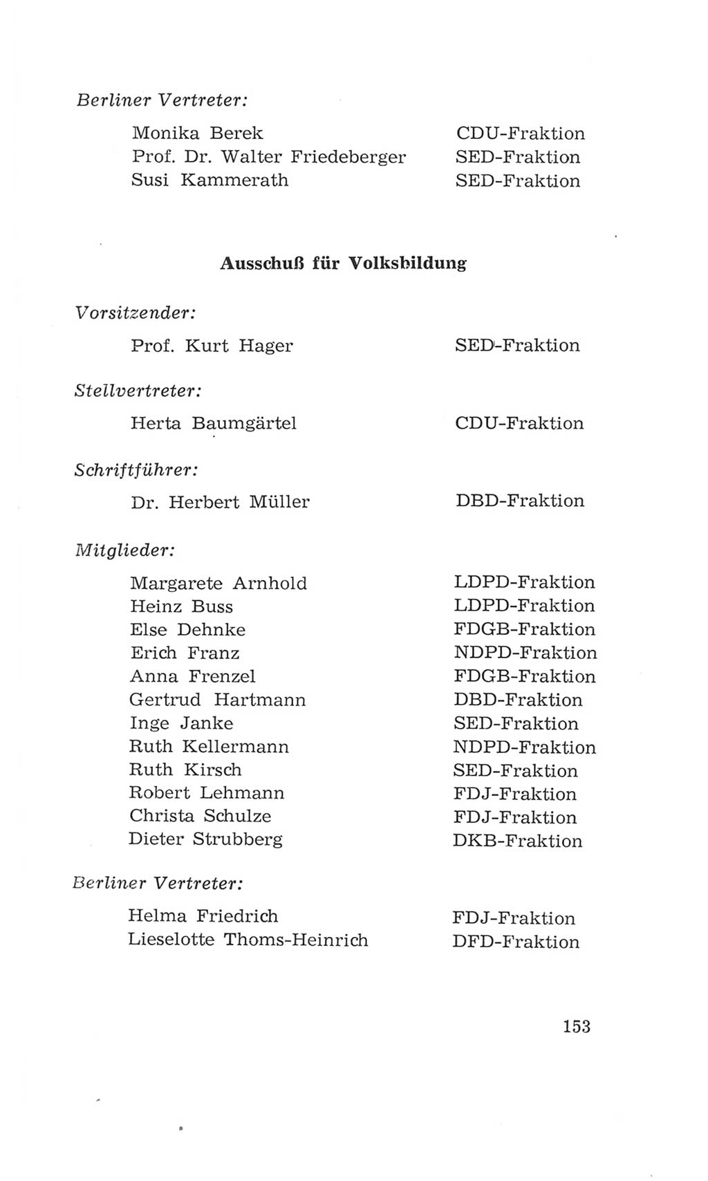 Volkskammer (VK) der Deutschen Demokratischen Republik (DDR), 4. Wahlperiode 1963-1967, Seite 153 (VK. DDR 4. WP. 1963-1967, S. 153)