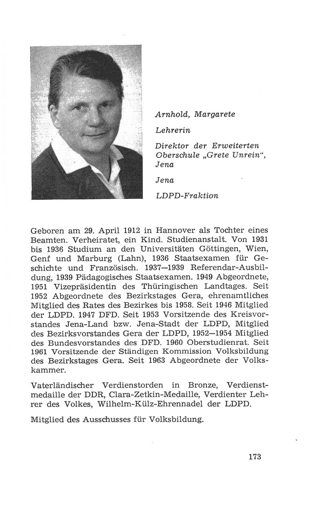 Volkskammer (VK) der Deutschen Demokratischen Republik (DDR), 4. Wahlperiode 1963-1967, Seite 173 (VK. DDR 4. WP. 1963-1967, S. 173)