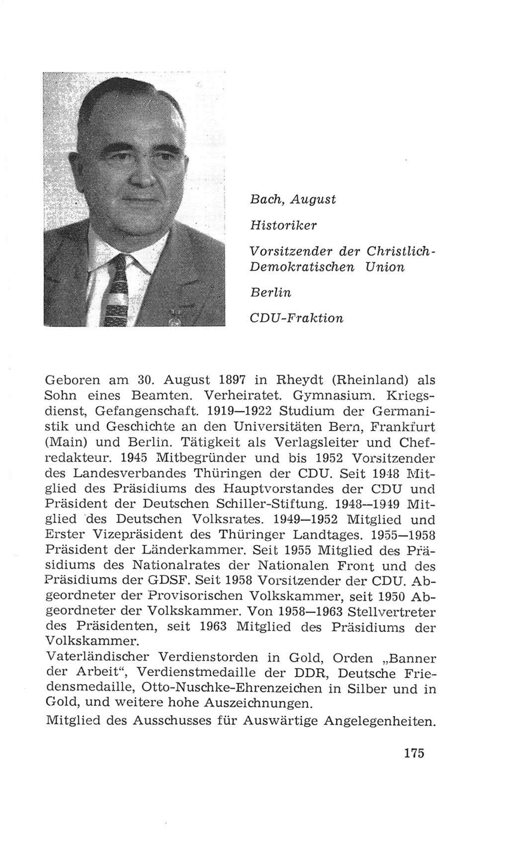 Volkskammer (VK) der Deutschen Demokratischen Republik (DDR), 4. Wahlperiode 1963-1967, Seite 175 (VK. DDR 4. WP. 1963-1967, S. 175)