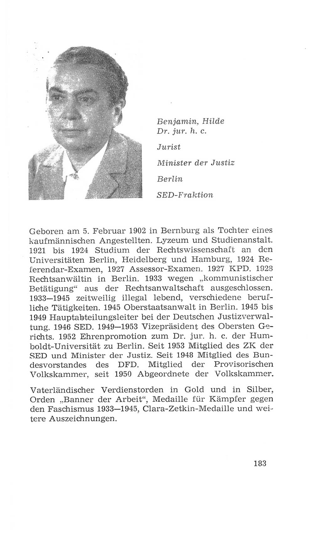 Volkskammer (VK) der Deutschen Demokratischen Republik (DDR), 4. Wahlperiode 1963-1967, Seite 183 (VK. DDR 4. WP. 1963-1967, S. 183)