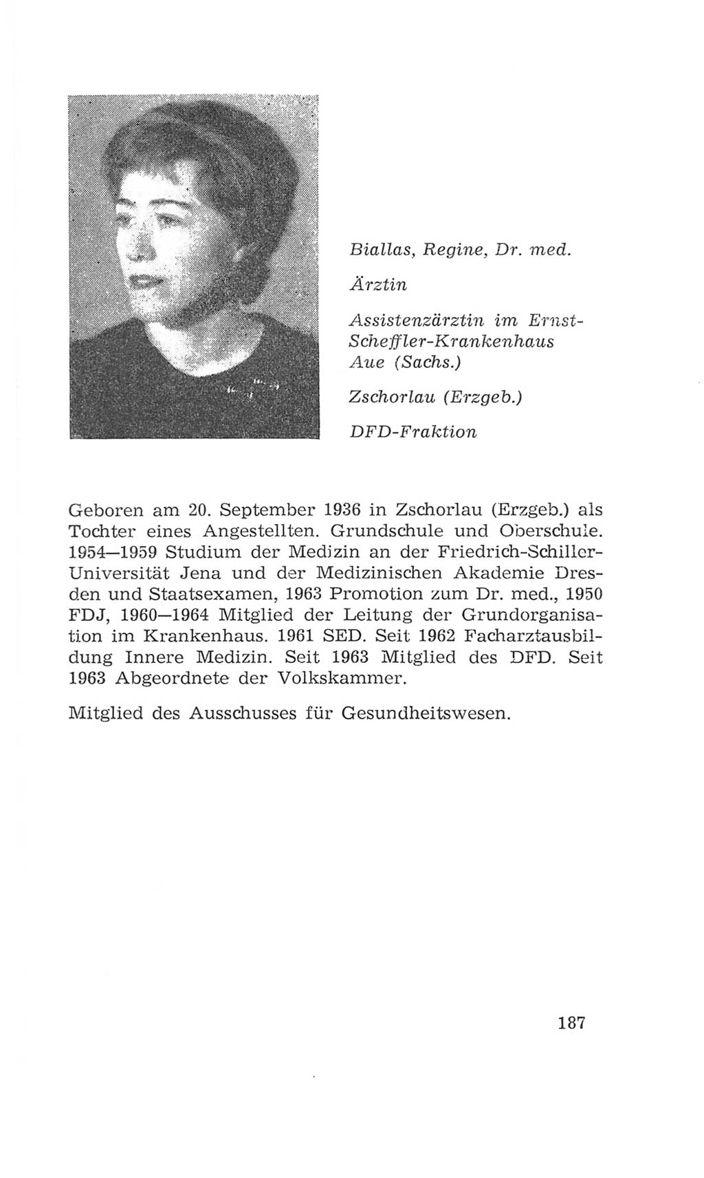 Volkskammer (VK) der Deutschen Demokratischen Republik (DDR), 4. Wahlperiode 1963-1967, Seite 187 (VK. DDR 4. WP. 1963-1967, S. 187)