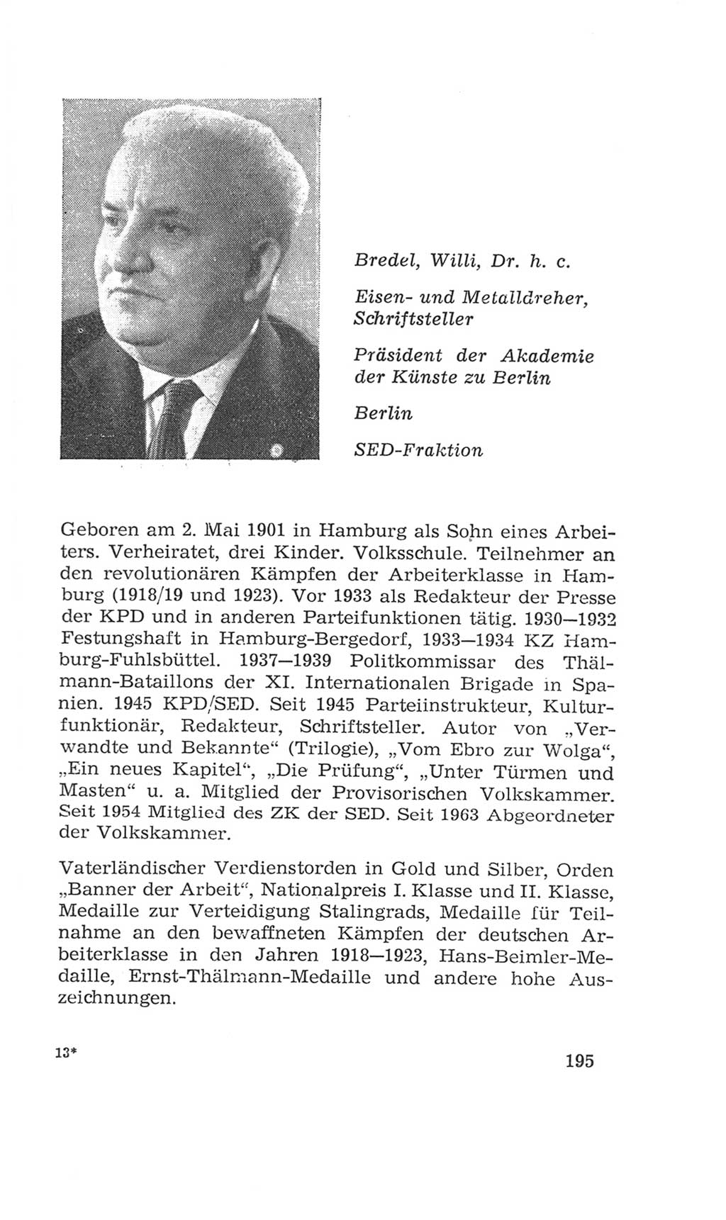 Volkskammer (VK) der Deutschen Demokratischen Republik (DDR), 4. Wahlperiode 1963-1967, Seite 195 (VK. DDR 4. WP. 1963-1967, S. 195)