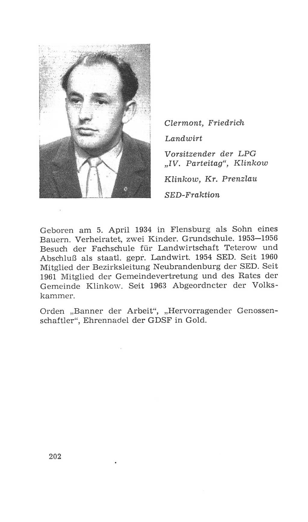 Volkskammer (VK) der Deutschen Demokratischen Republik (DDR), 4. Wahlperiode 1963-1967, Seite 202 (VK. DDR 4. WP. 1963-1967, S. 202)