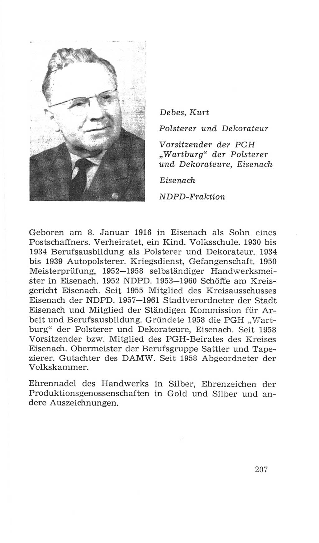 Volkskammer (VK) der Deutschen Demokratischen Republik (DDR), 4. Wahlperiode 1963-1967, Seite 207 (VK. DDR 4. WP. 1963-1967, S. 207)