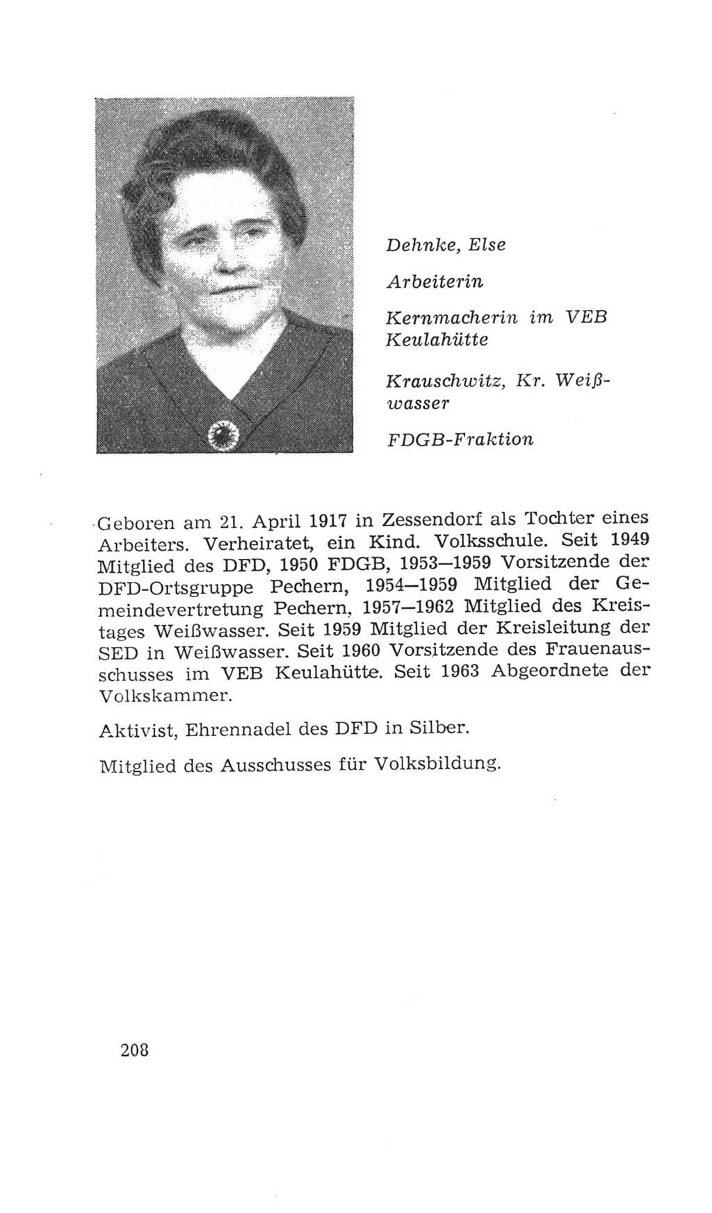 Volkskammer (VK) der Deutschen Demokratischen Republik (DDR), 4. Wahlperiode 1963-1967, Seite 208 (VK. DDR 4. WP. 1963-1967, S. 208)