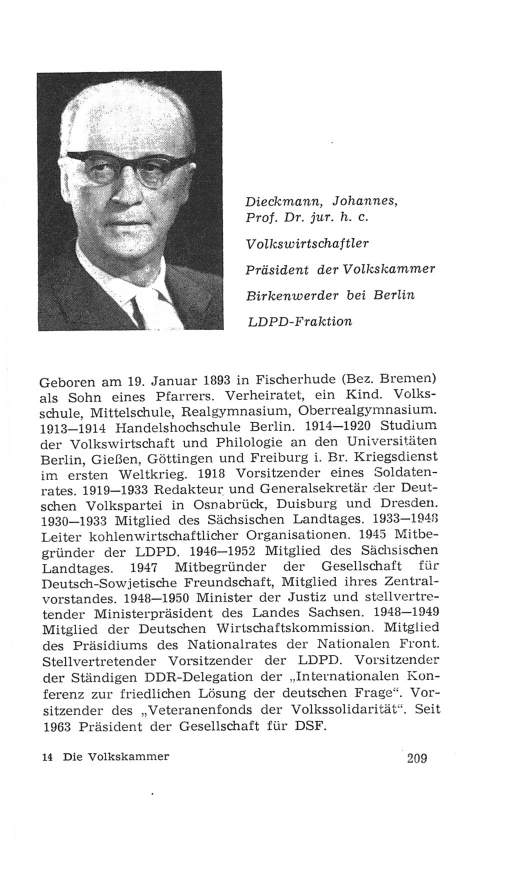 Volkskammer (VK) der Deutschen Demokratischen Republik (DDR), 4. Wahlperiode 1963-1967, Seite 209 (VK. DDR 4. WP. 1963-1967, S. 209)