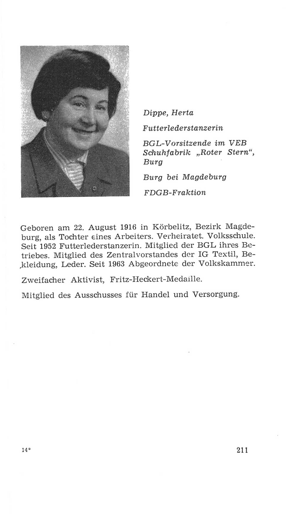 Volkskammer (VK) der Deutschen Demokratischen Republik (DDR), 4. Wahlperiode 1963-1967, Seite 211 (VK. DDR 4. WP. 1963-1967, S. 211)