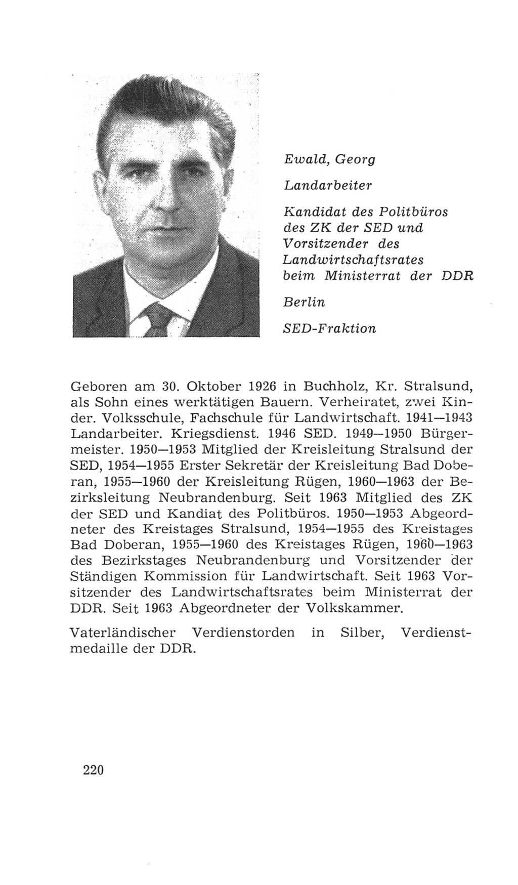 Volkskammer (VK) der Deutschen Demokratischen Republik (DDR), 4. Wahlperiode 1963-1967, Seite 220 (VK. DDR 4. WP. 1963-1967, S. 220)