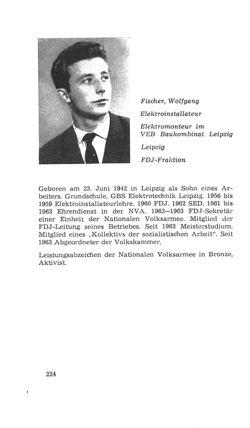 Volkskammer (VK) der Deutschen Demokratischen Republik (DDR), 4. Wahlperiode 1963-1967, Seite 224 (VK. DDR 4. WP. 1963-1967, S. 224)