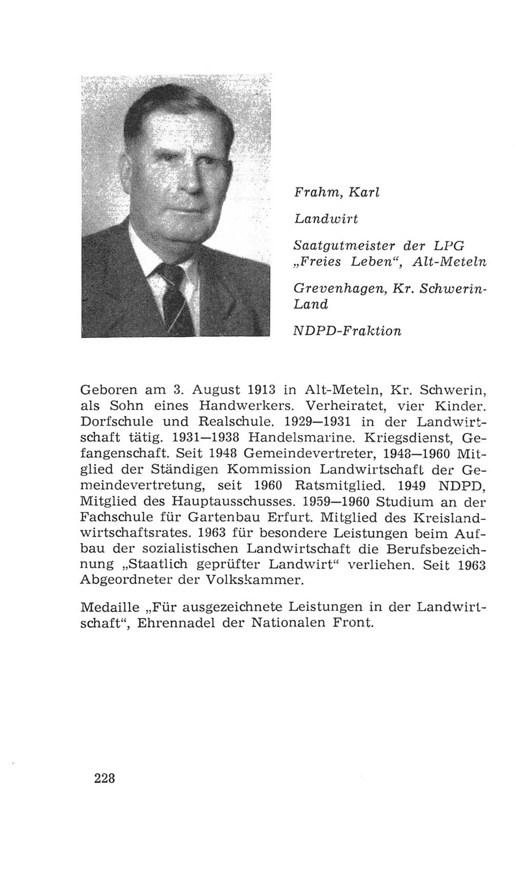 Volkskammer (VK) der Deutschen Demokratischen Republik (DDR), 4. Wahlperiode 1963-1967, Seite 228 (VK. DDR 4. WP. 1963-1967, S. 228)
