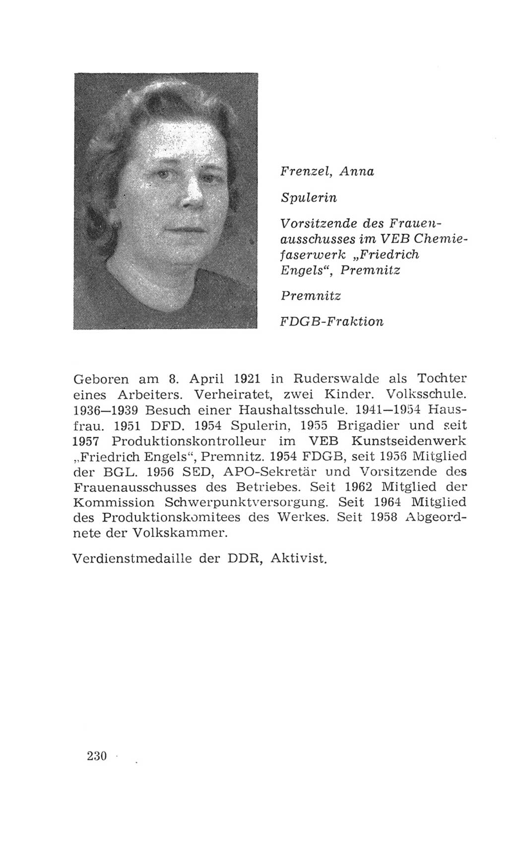 Volkskammer (VK) der Deutschen Demokratischen Republik (DDR), 4. Wahlperiode 1963-1967, Seite 230 (VK. DDR 4. WP. 1963-1967, S. 230)