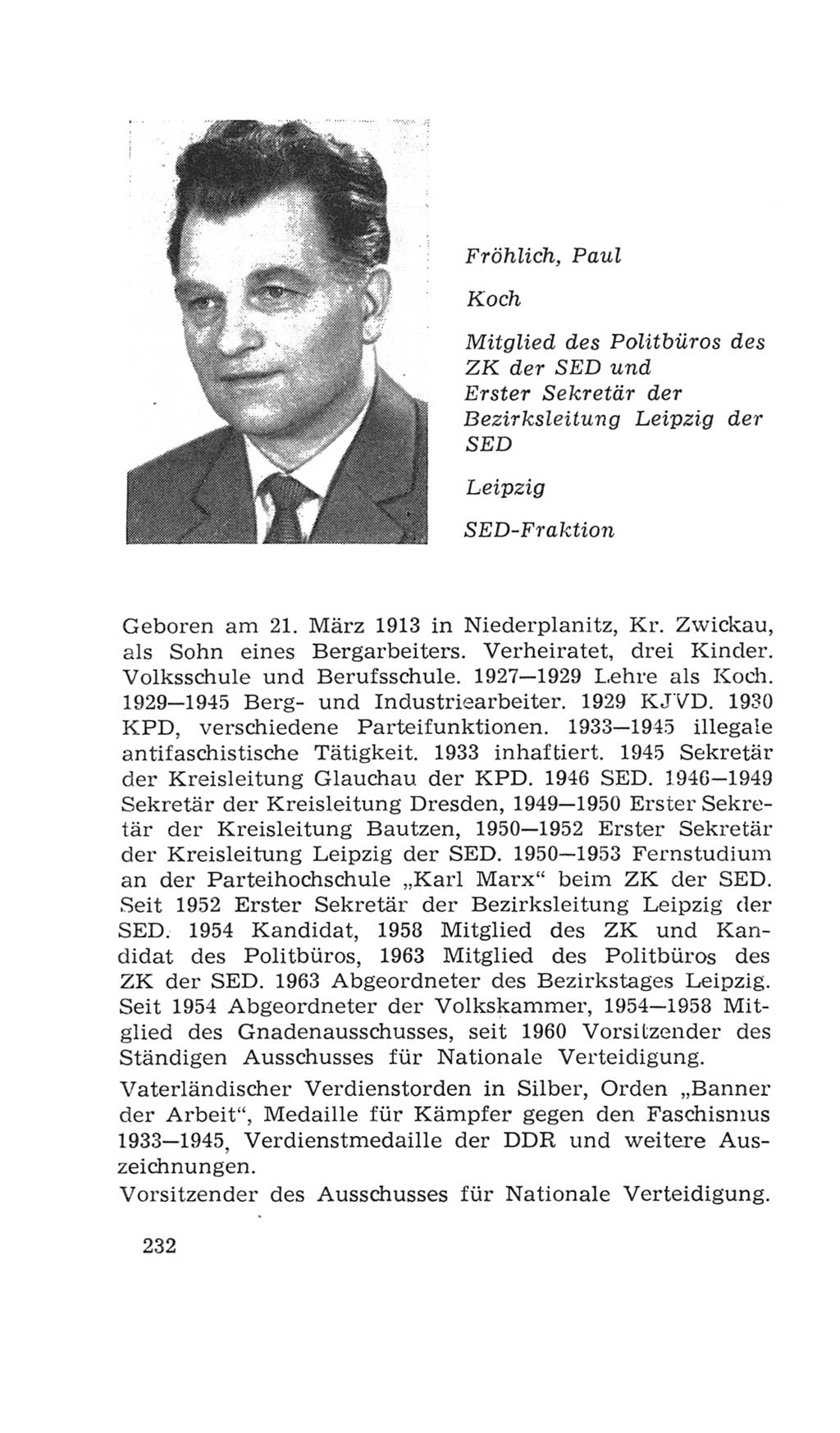 Volkskammer (VK) der Deutschen Demokratischen Republik (DDR), 4. Wahlperiode 1963-1967, Seite 232 (VK. DDR 4. WP. 1963-1967, S. 232)
