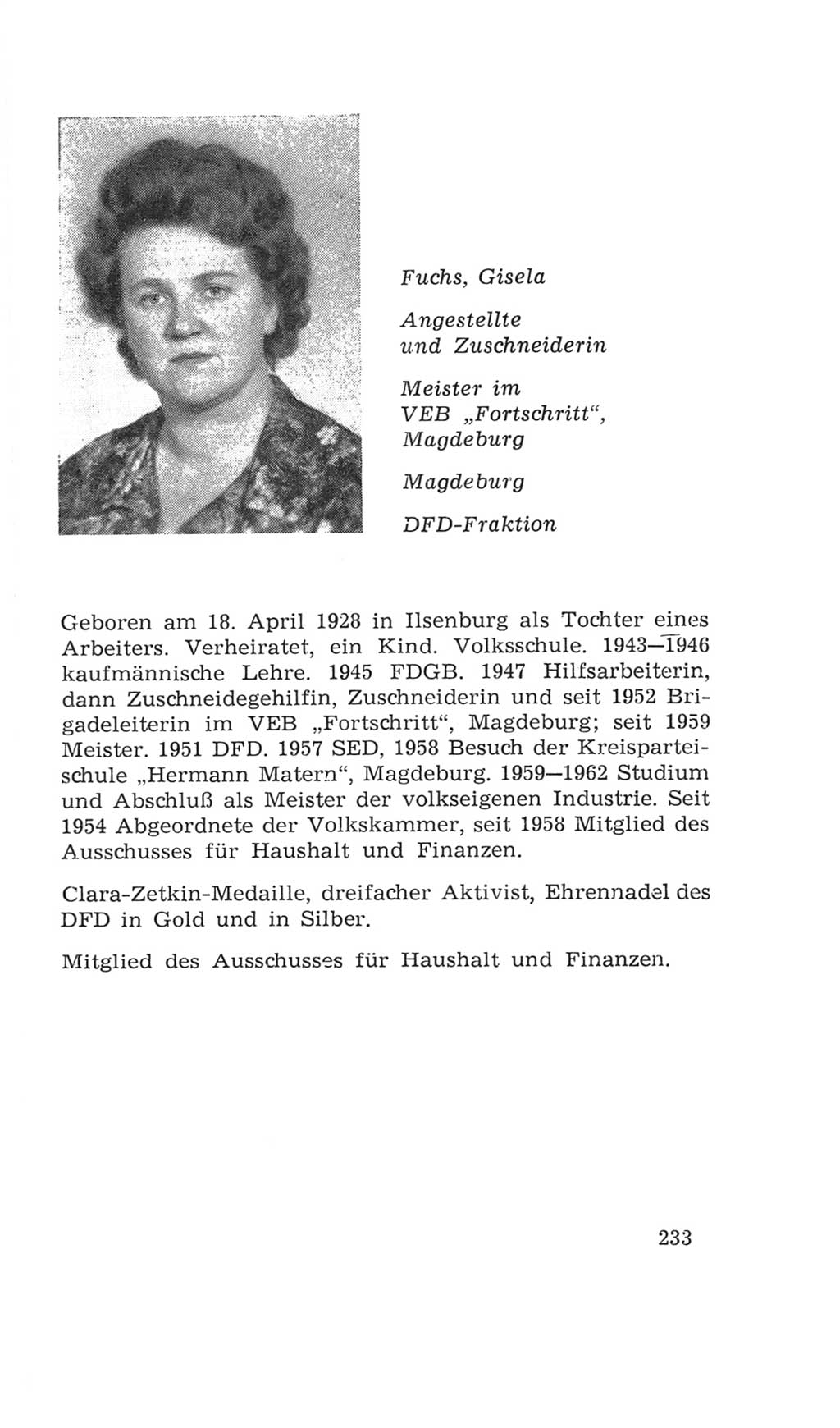 Volkskammer (VK) der Deutschen Demokratischen Republik (DDR), 4. Wahlperiode 1963-1967, Seite 233 (VK. DDR 4. WP. 1963-1967, S. 233)