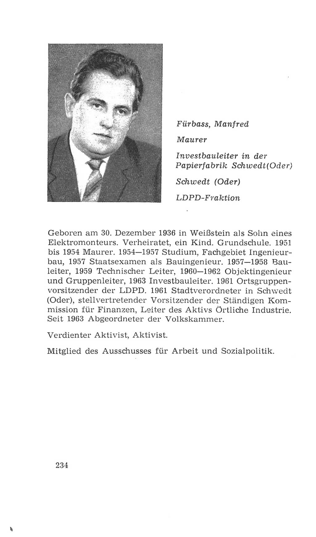Volkskammer (VK) der Deutschen Demokratischen Republik (DDR), 4. Wahlperiode 1963-1967, Seite 234 (VK. DDR 4. WP. 1963-1967, S. 234)