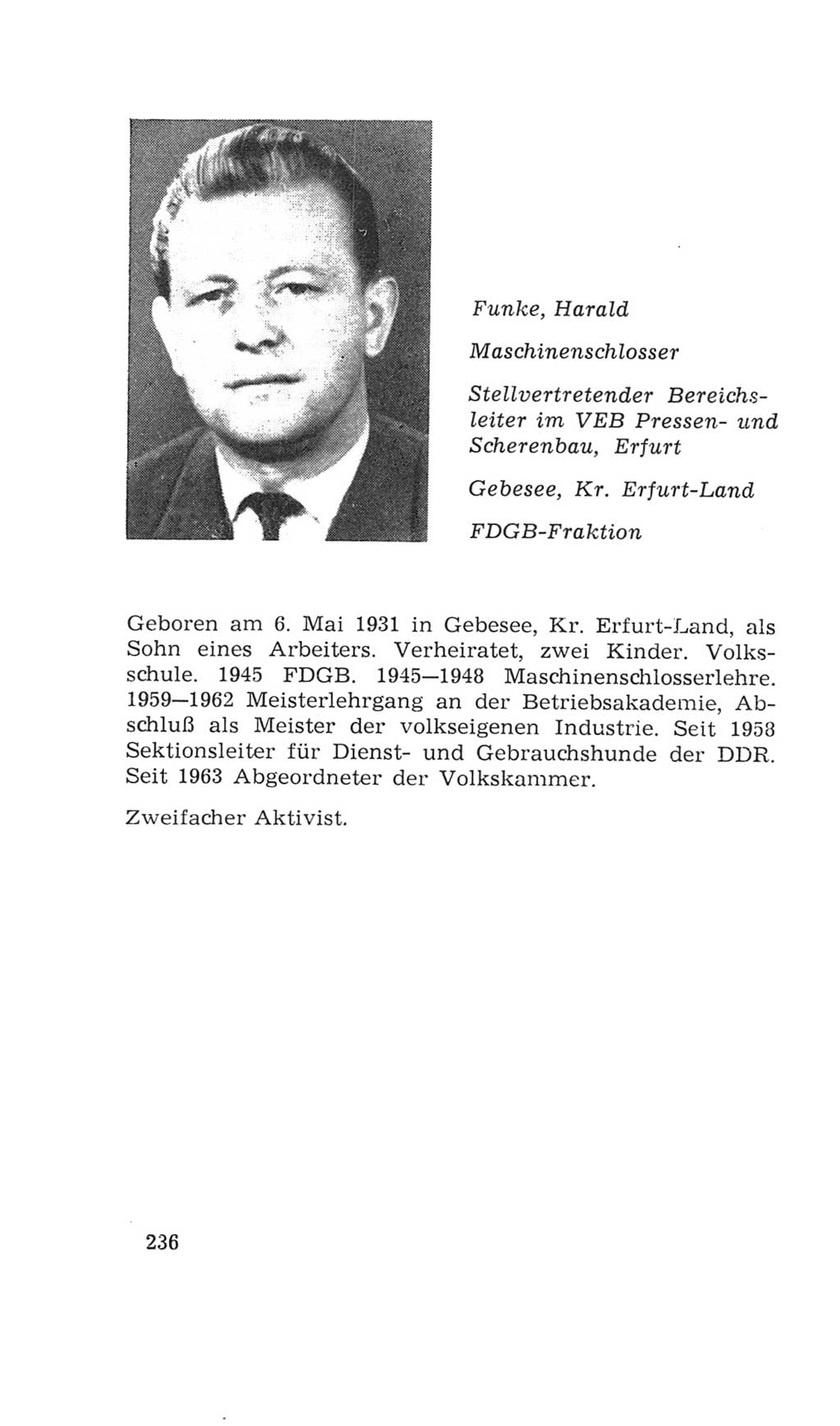 Volkskammer (VK) der Deutschen Demokratischen Republik (DDR), 4. Wahlperiode 1963-1967, Seite 236 (VK. DDR 4. WP. 1963-1967, S. 236)