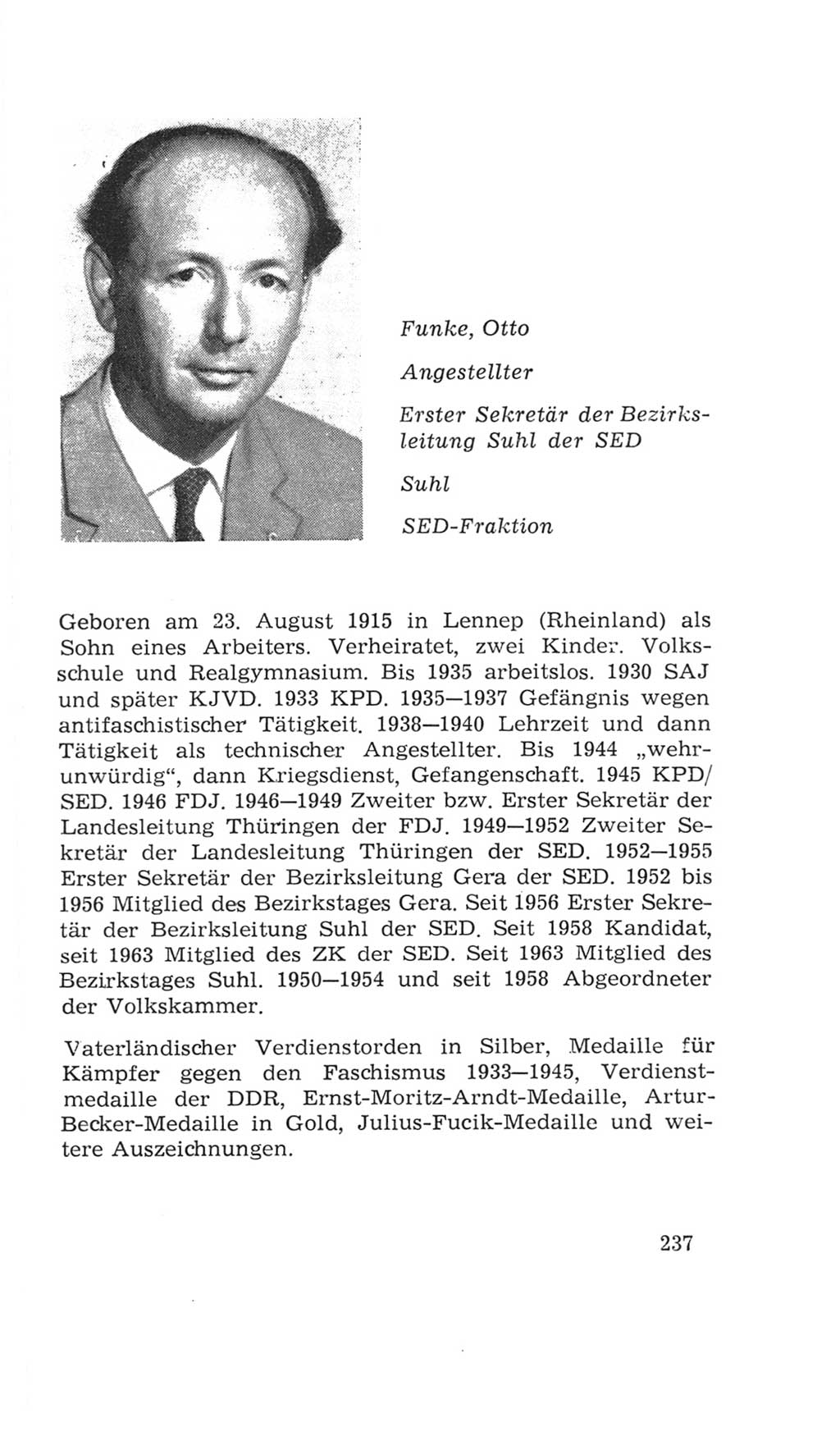 Volkskammer (VK) der Deutschen Demokratischen Republik (DDR), 4. Wahlperiode 1963-1967, Seite 237 (VK. DDR 4. WP. 1963-1967, S. 237)