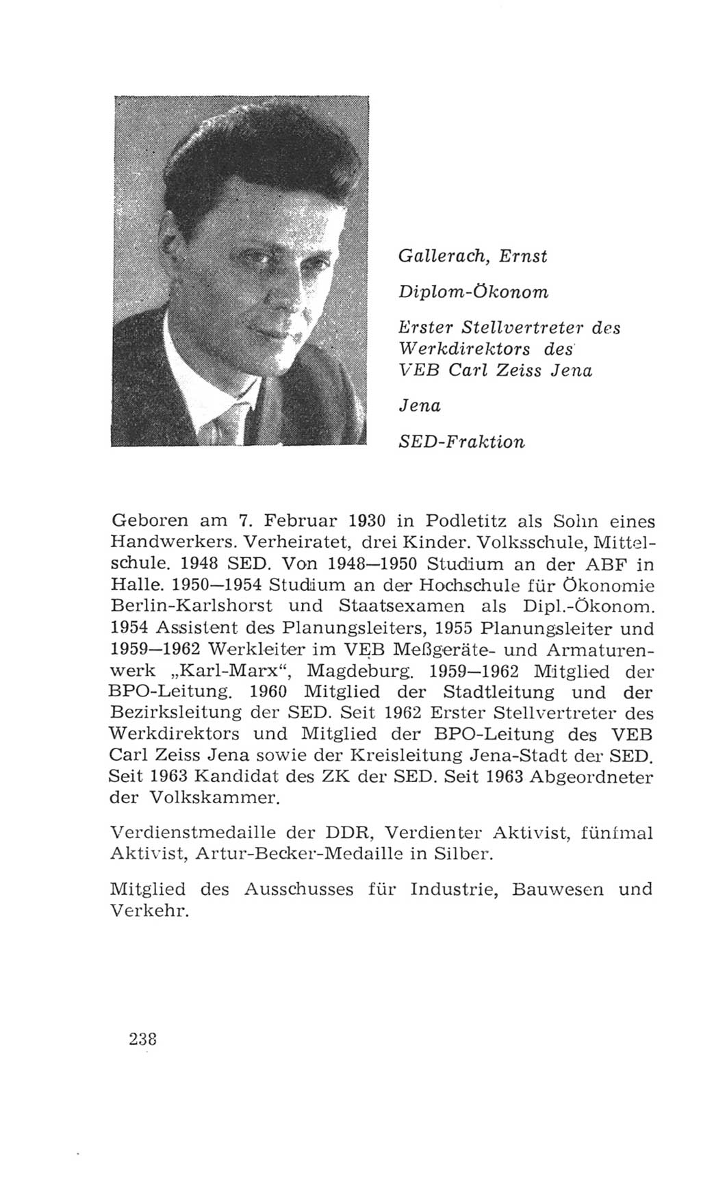Volkskammer (VK) der Deutschen Demokratischen Republik (DDR), 4. Wahlperiode 1963-1967, Seite 238 (VK. DDR 4. WP. 1963-1967, S. 238)