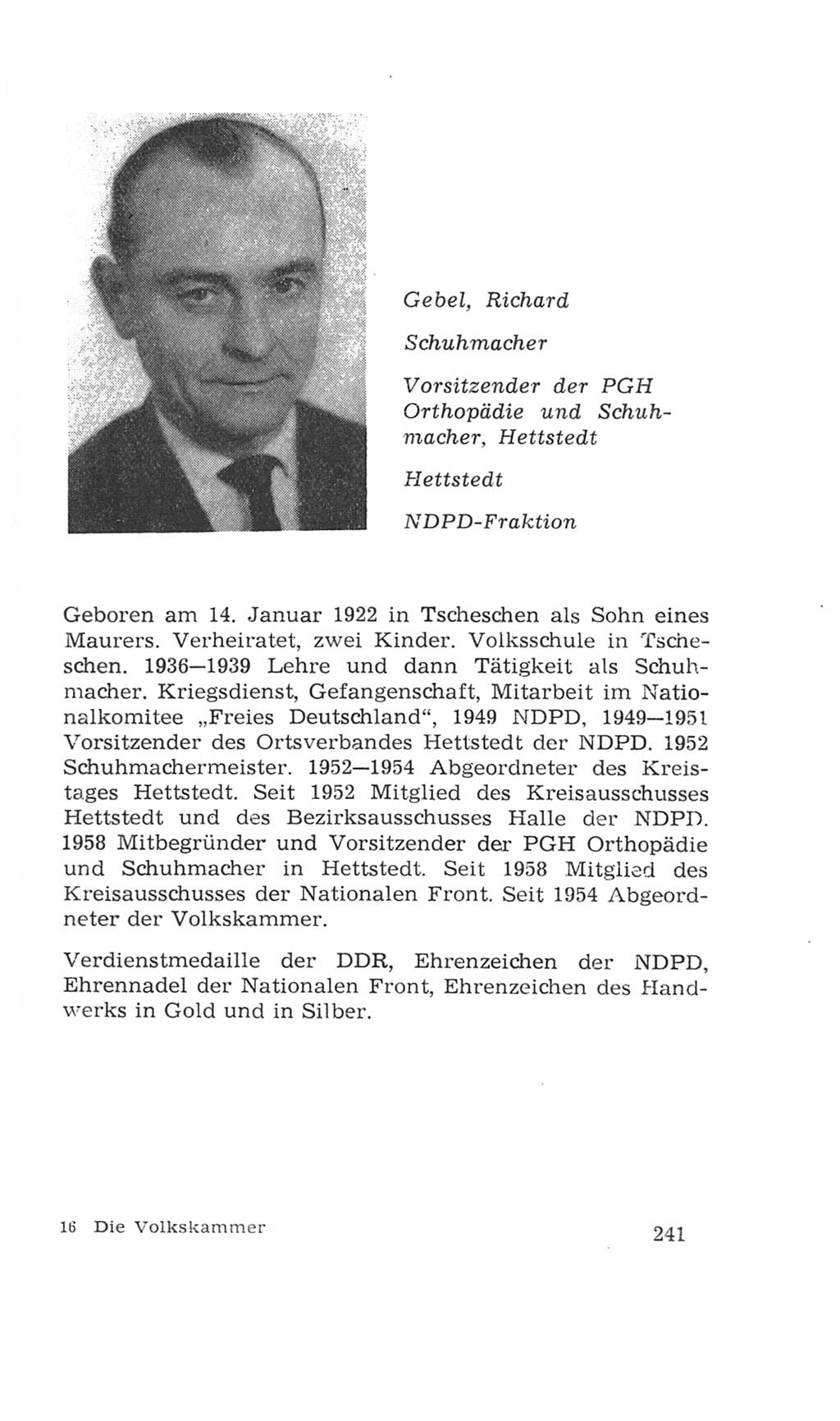 Volkskammer (VK) der Deutschen Demokratischen Republik (DDR), 4. Wahlperiode 1963-1967, Seite 241 (VK. DDR 4. WP. 1963-1967, S. 241)