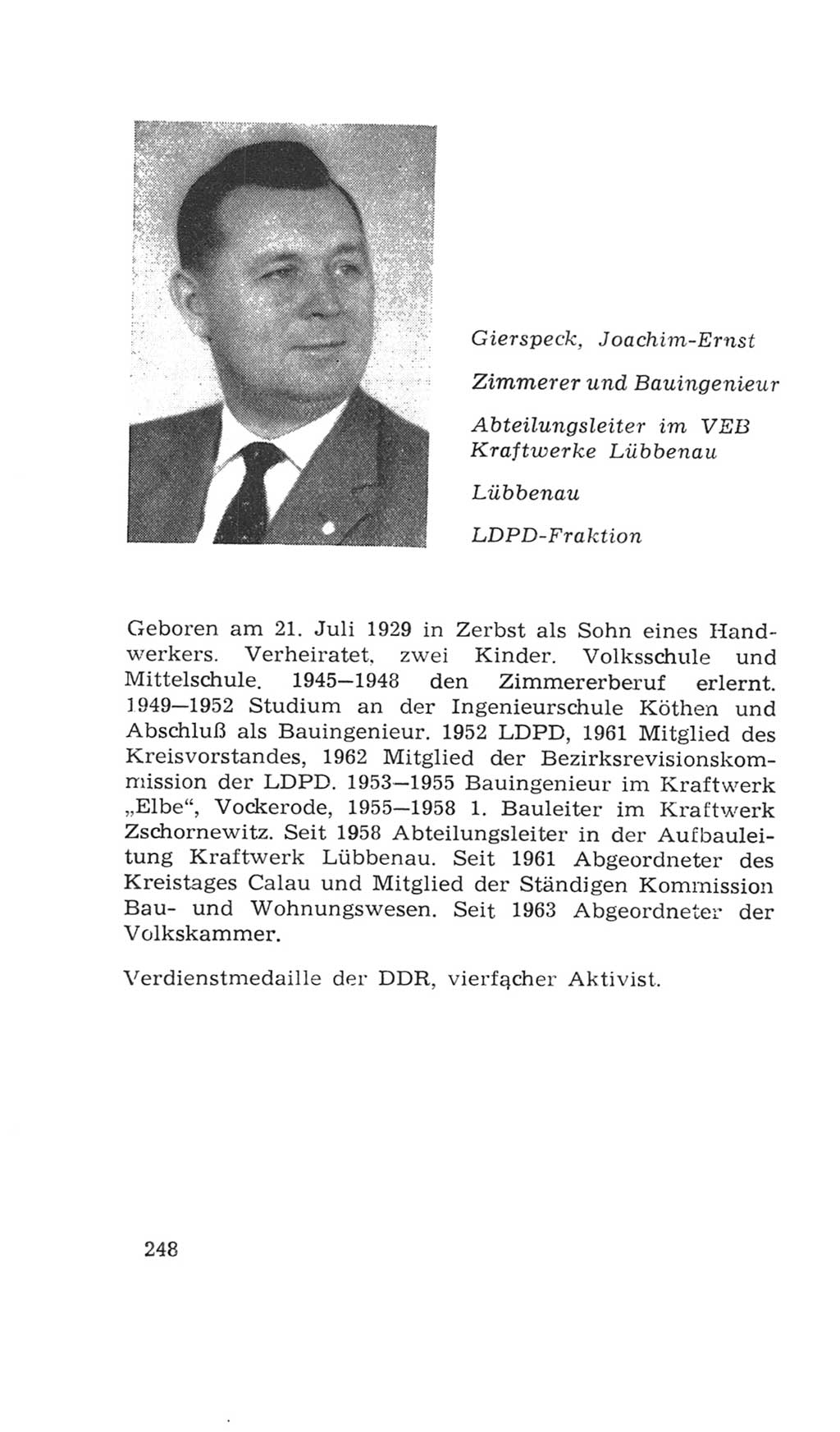 Volkskammer (VK) der Deutschen Demokratischen Republik (DDR), 4. Wahlperiode 1963-1967, Seite 248 (VK. DDR 4. WP. 1963-1967, S. 248)