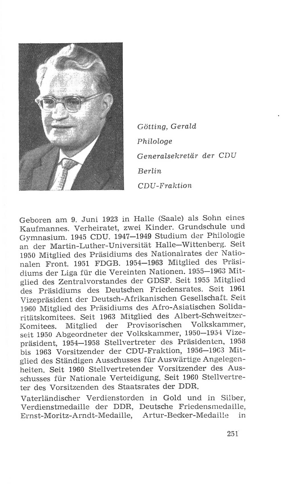 Volkskammer (VK) der Deutschen Demokratischen Republik (DDR), 4. Wahlperiode 1963-1967, Seite 251 (VK. DDR 4. WP. 1963-1967, S. 251)