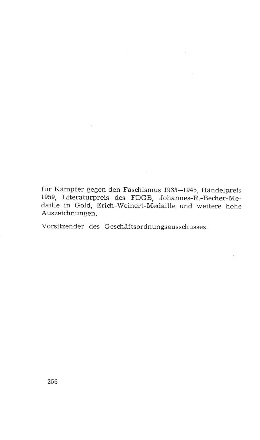 Volkskammer (VK) der Deutschen Demokratischen Republik (DDR), 4. Wahlperiode 1963-1967, Seite 256 (VK. DDR 4. WP. 1963-1967, S. 256)
