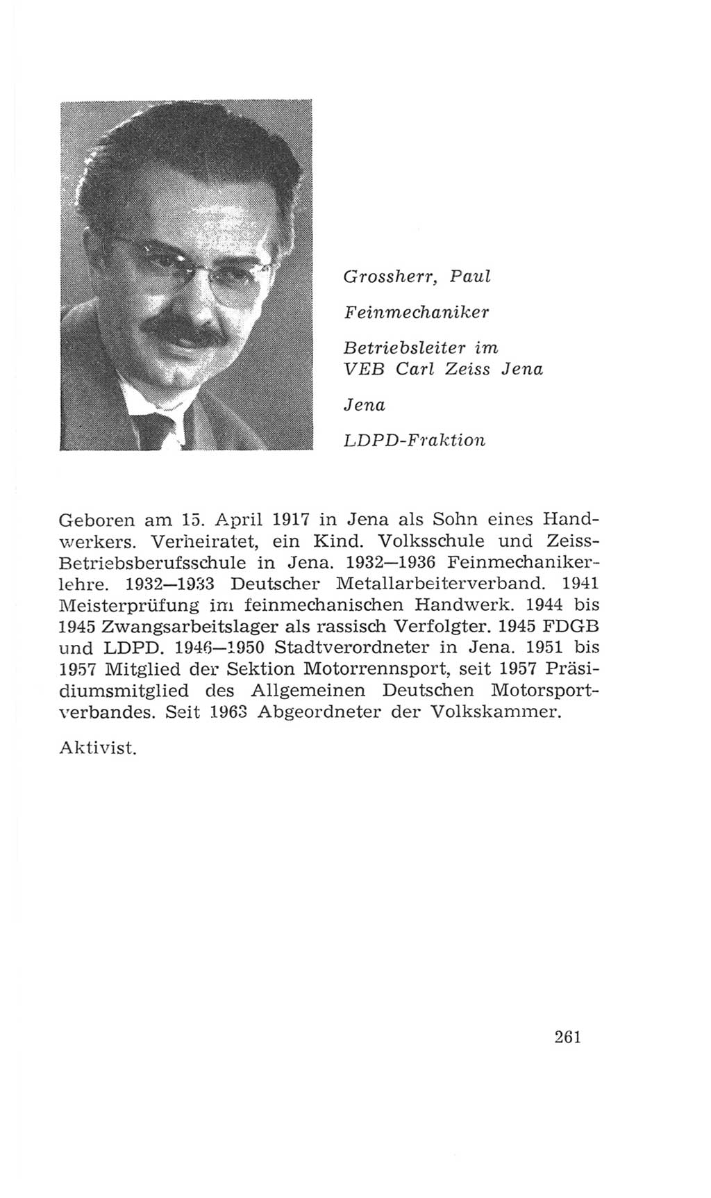 Volkskammer (VK) der Deutschen Demokratischen Republik (DDR), 4. Wahlperiode 1963-1967, Seite 261 (VK. DDR 4. WP. 1963-1967, S. 261)