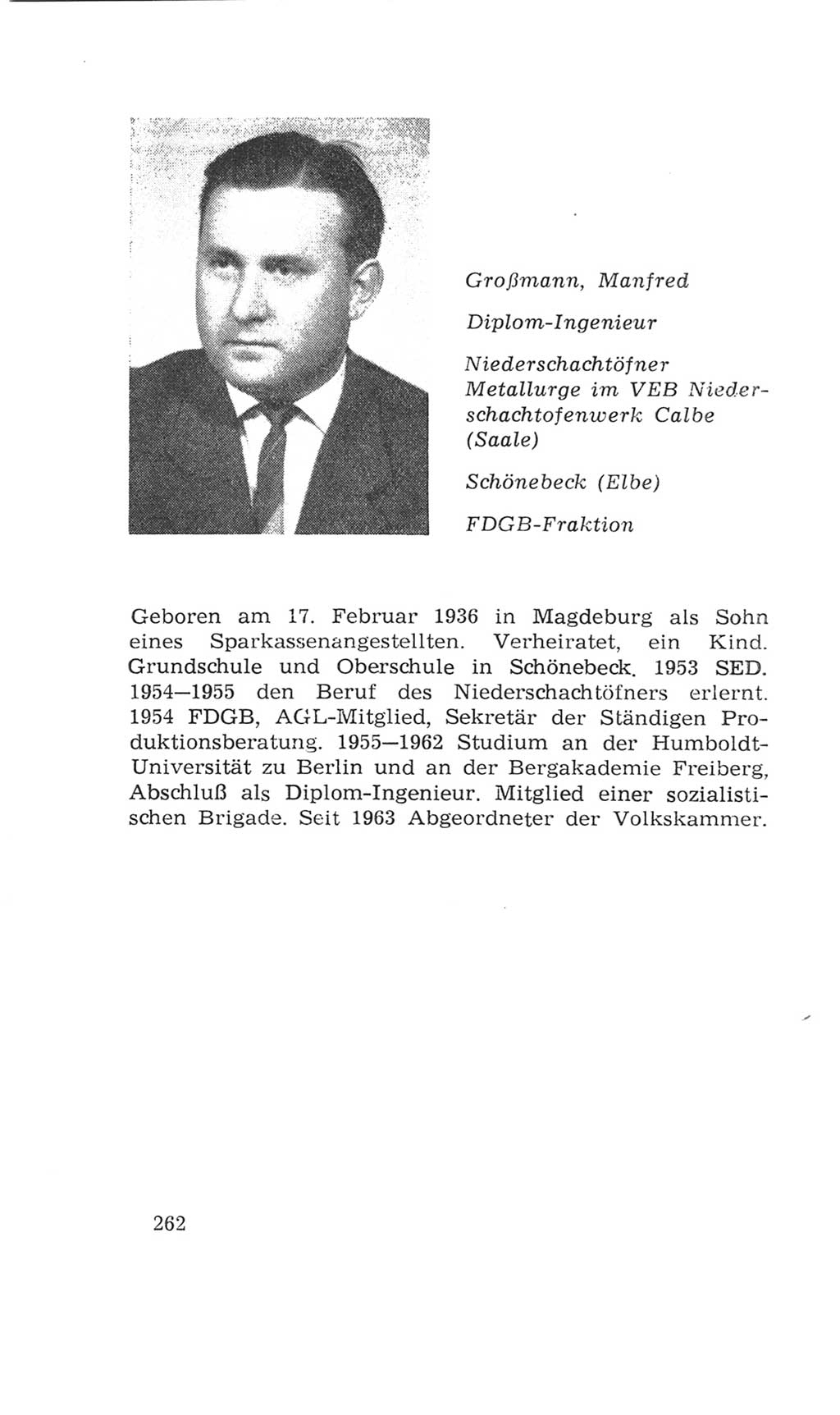 Volkskammer (VK) der Deutschen Demokratischen Republik (DDR), 4. Wahlperiode 1963-1967, Seite 262 (VK. DDR 4. WP. 1963-1967, S. 262)