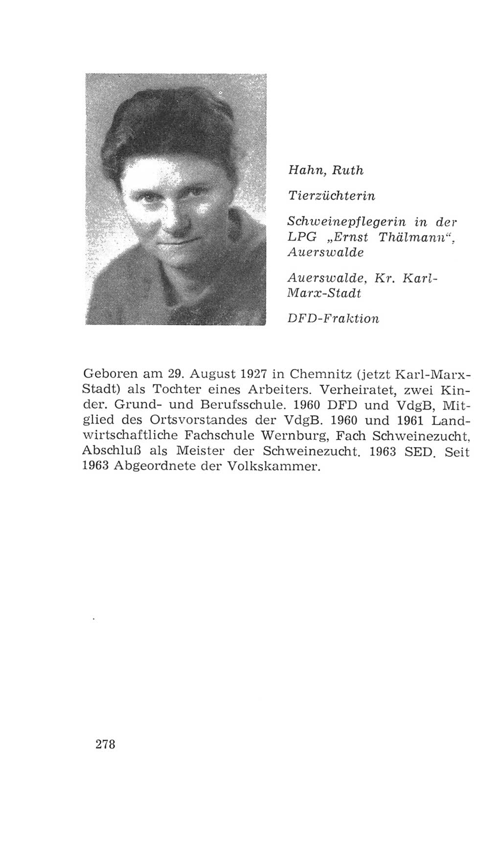 Volkskammer (VK) der Deutschen Demokratischen Republik (DDR), 4. Wahlperiode 1963-1967, Seite 278 (VK. DDR 4. WP. 1963-1967, S. 278)