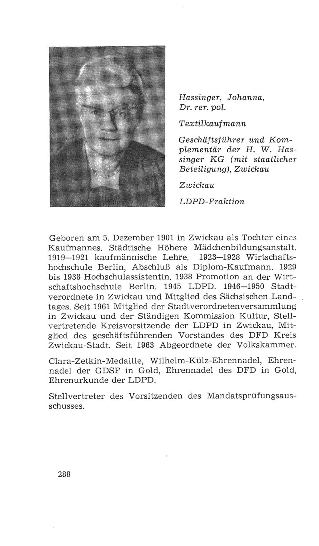 Volkskammer (VK) der Deutschen Demokratischen Republik (DDR), 4. Wahlperiode 1963-1967, Seite 288 (VK. DDR 4. WP. 1963-1967, S. 288)