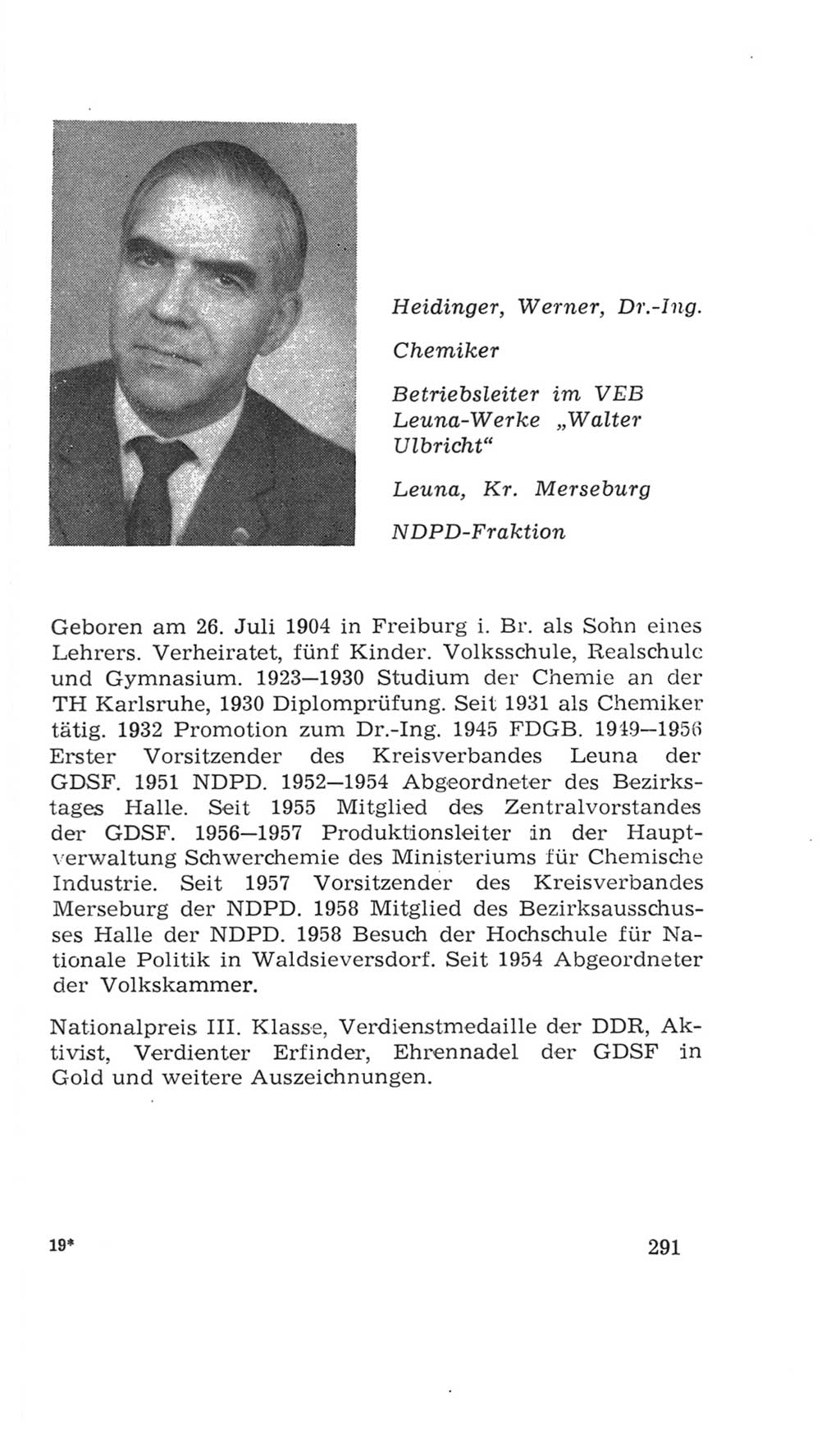 Volkskammer (VK) der Deutschen Demokratischen Republik (DDR), 4. Wahlperiode 1963-1967, Seite 291 (VK. DDR 4. WP. 1963-1967, S. 291)