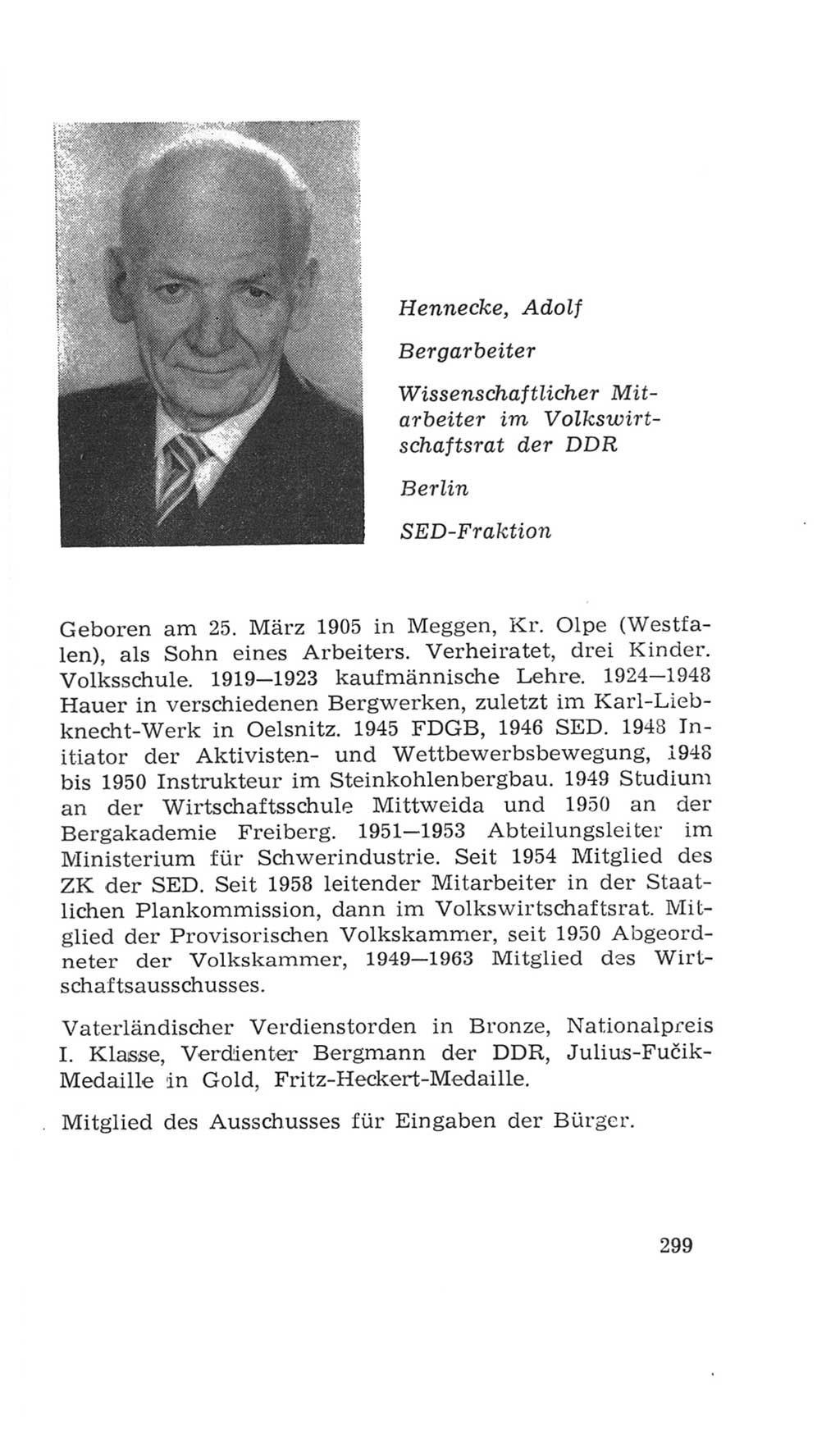 Volkskammer (VK) der Deutschen Demokratischen Republik (DDR), 4. Wahlperiode 1963-1967, Seite 299 (VK. DDR 4. WP. 1963-1967, S. 299)
