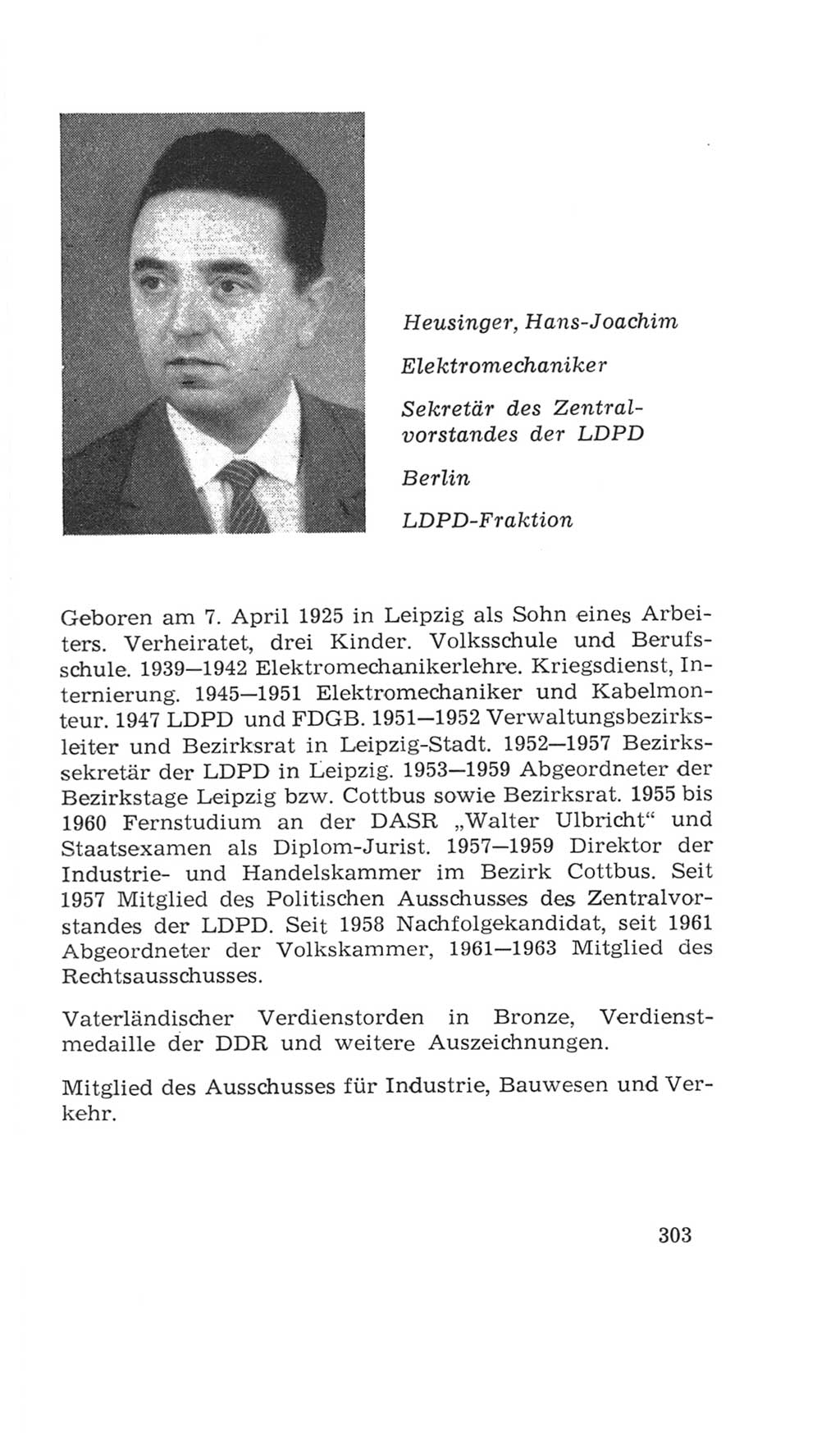 Volkskammer (VK) der Deutschen Demokratischen Republik (DDR), 4. Wahlperiode 1963-1967, Seite 303 (VK. DDR 4. WP. 1963-1967, S. 303)