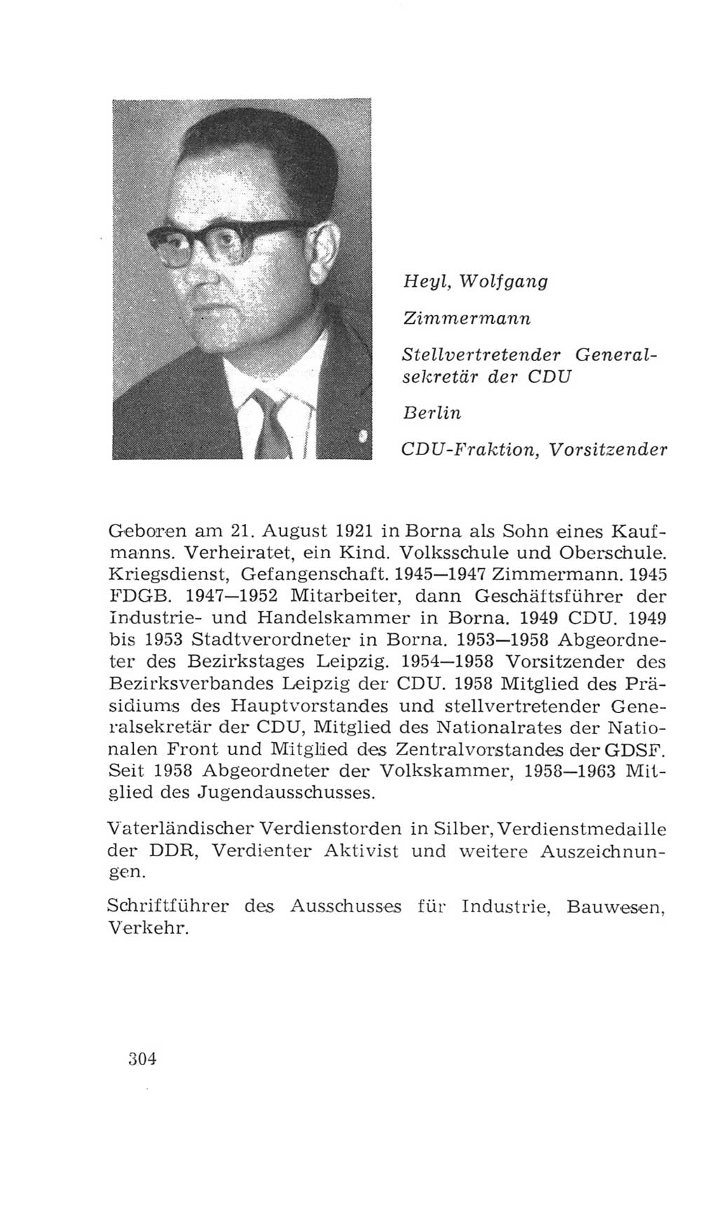 Volkskammer (VK) der Deutschen Demokratischen Republik (DDR), 4. Wahlperiode 1963-1967, Seite 304 (VK. DDR 4. WP. 1963-1967, S. 304)