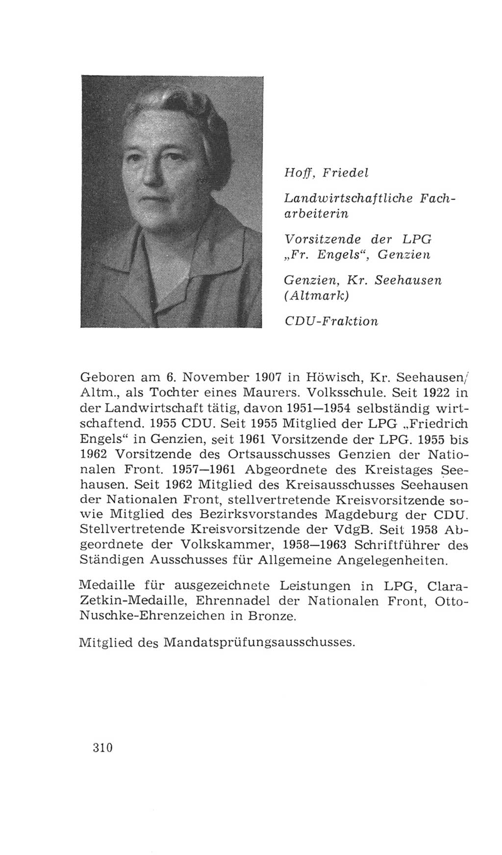 Volkskammer (VK) der Deutschen Demokratischen Republik (DDR), 4. Wahlperiode 1963-1967, Seite 310 (VK. DDR 4. WP. 1963-1967, S. 310)