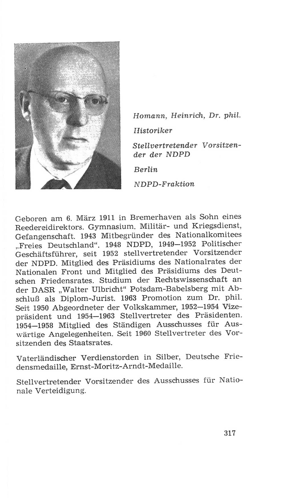 Volkskammer (VK) der Deutschen Demokratischen Republik (DDR), 4. Wahlperiode 1963-1967, Seite 317 (VK. DDR 4. WP. 1963-1967, S. 317)