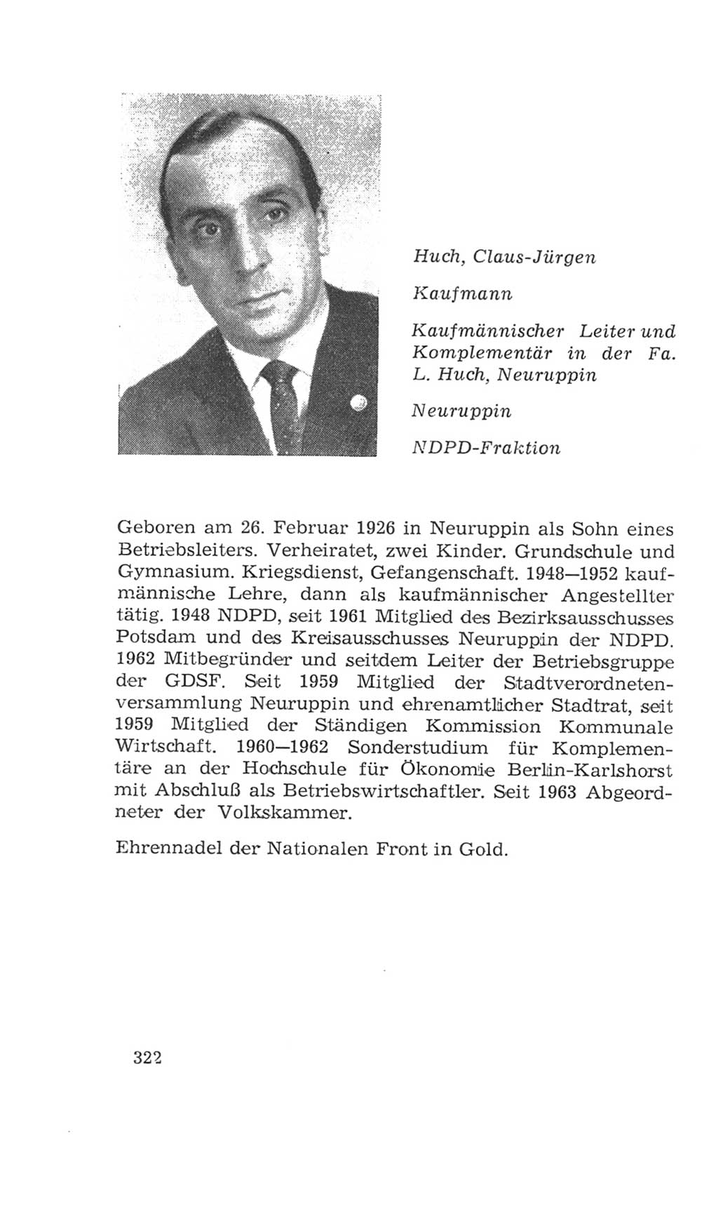 Volkskammer (VK) der Deutschen Demokratischen Republik (DDR), 4. Wahlperiode 1963-1967, Seite 322 (VK. DDR 4. WP. 1963-1967, S. 322)