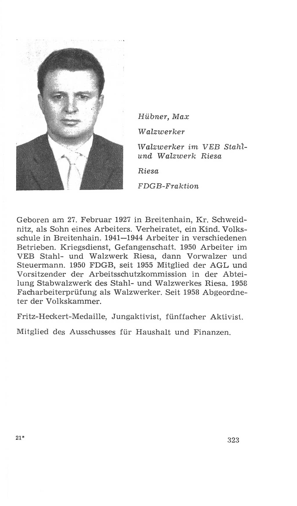 Volkskammer (VK) der Deutschen Demokratischen Republik (DDR), 4. Wahlperiode 1963-1967, Seite 323 (VK. DDR 4. WP. 1963-1967, S. 323)