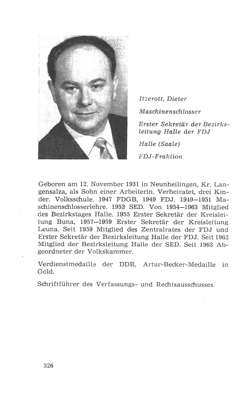 Volkskammer (VK) der Deutschen Demokratischen Republik (DDR), 4. Wahlperiode 1963-1967, Seite 326 (VK. DDR 4. WP. 1963-1967, S. 326)