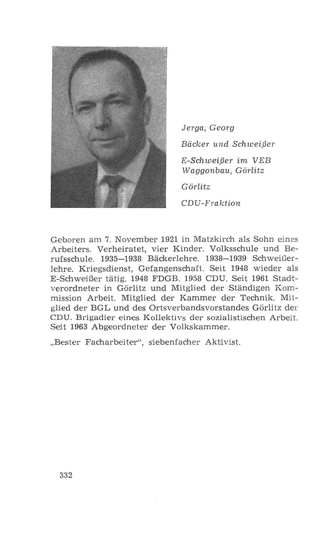 Volkskammer (VK) der Deutschen Demokratischen Republik (DDR), 4. Wahlperiode 1963-1967, Seite 332 (VK. DDR 4. WP. 1963-1967, S. 332)