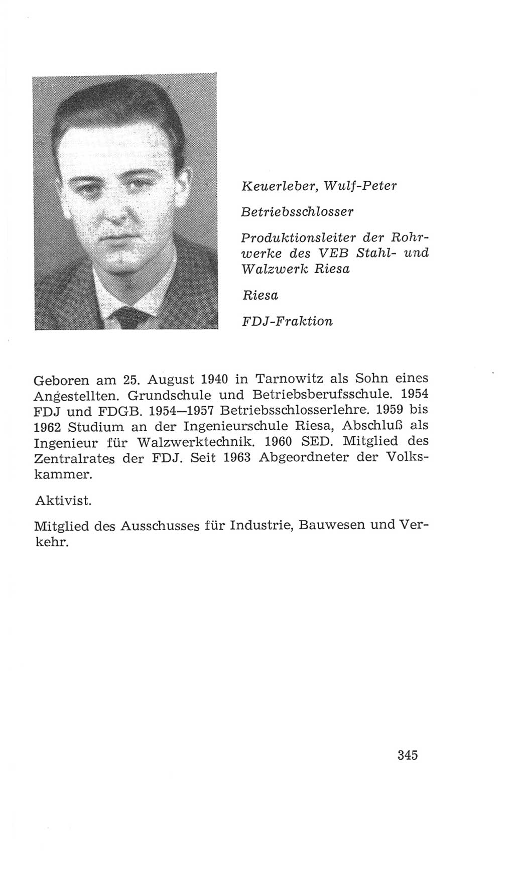 Volkskammer (VK) der Deutschen Demokratischen Republik (DDR), 4. Wahlperiode 1963-1967, Seite 345 (VK. DDR 4. WP. 1963-1967, S. 345)