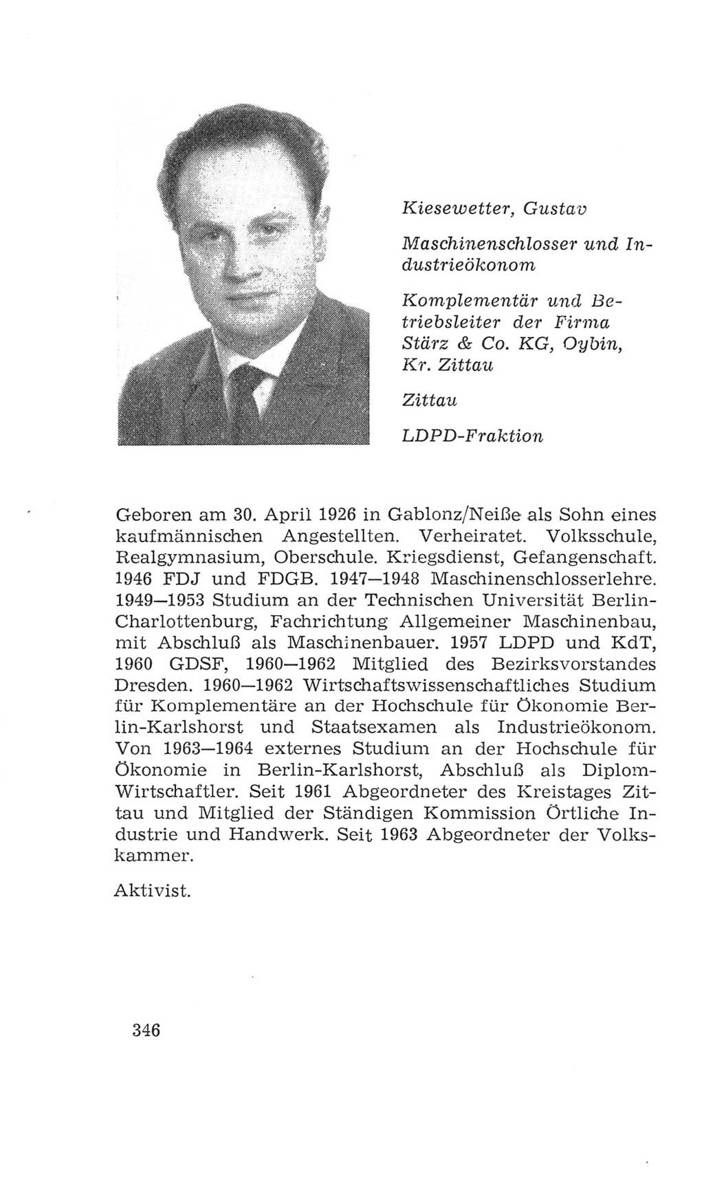 Volkskammer (VK) der Deutschen Demokratischen Republik (DDR), 4. Wahlperiode 1963-1967, Seite 346 (VK. DDR 4. WP. 1963-1967, S. 346)