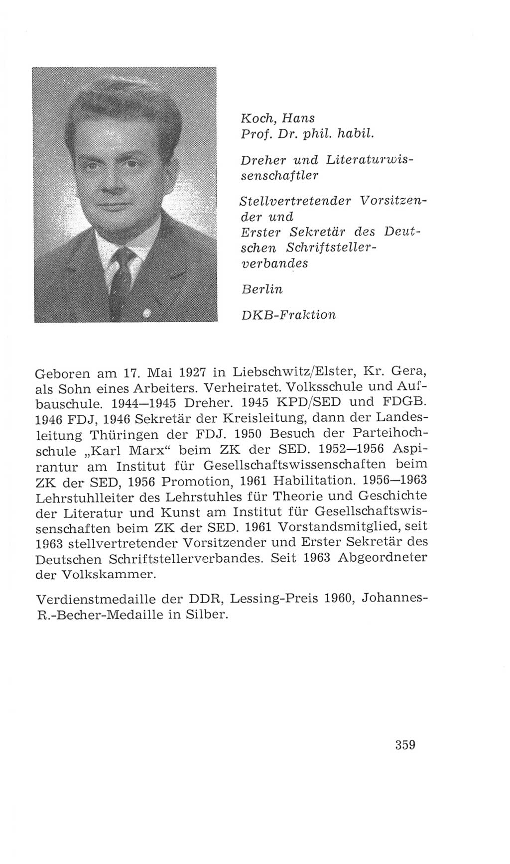 Volkskammer (VK) der Deutschen Demokratischen Republik (DDR), 4. Wahlperiode 1963-1967, Seite 359 (VK. DDR 4. WP. 1963-1967, S. 359)